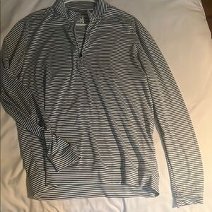 johnnie-O Black and White Striped Lightweight Jacket